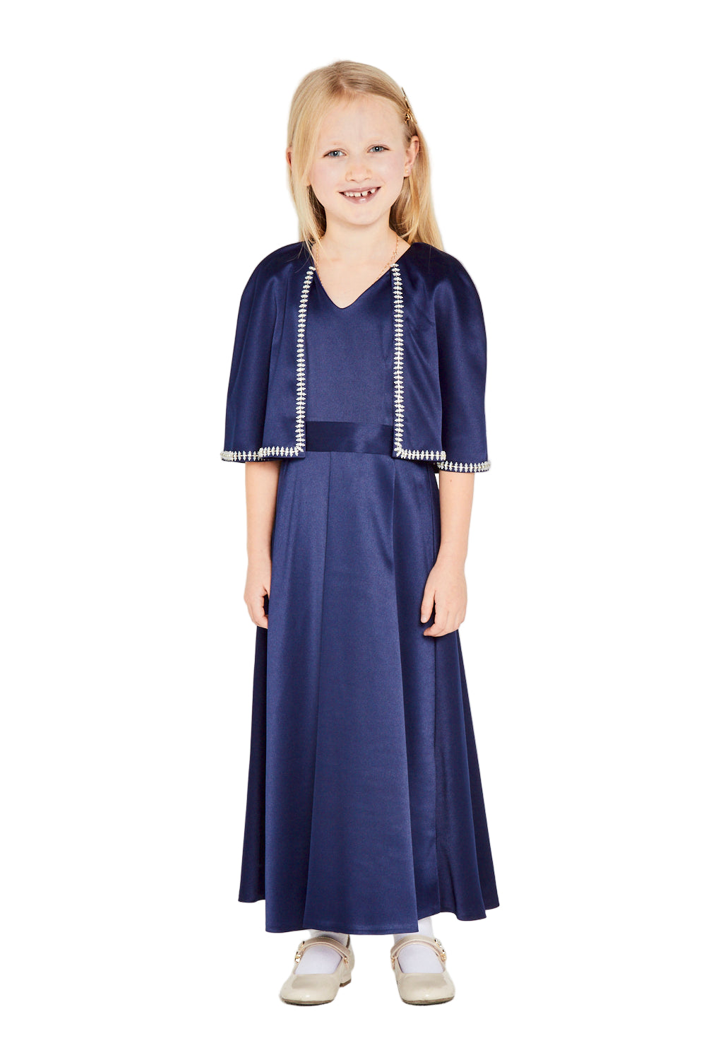 Embellished Cape Border Dress