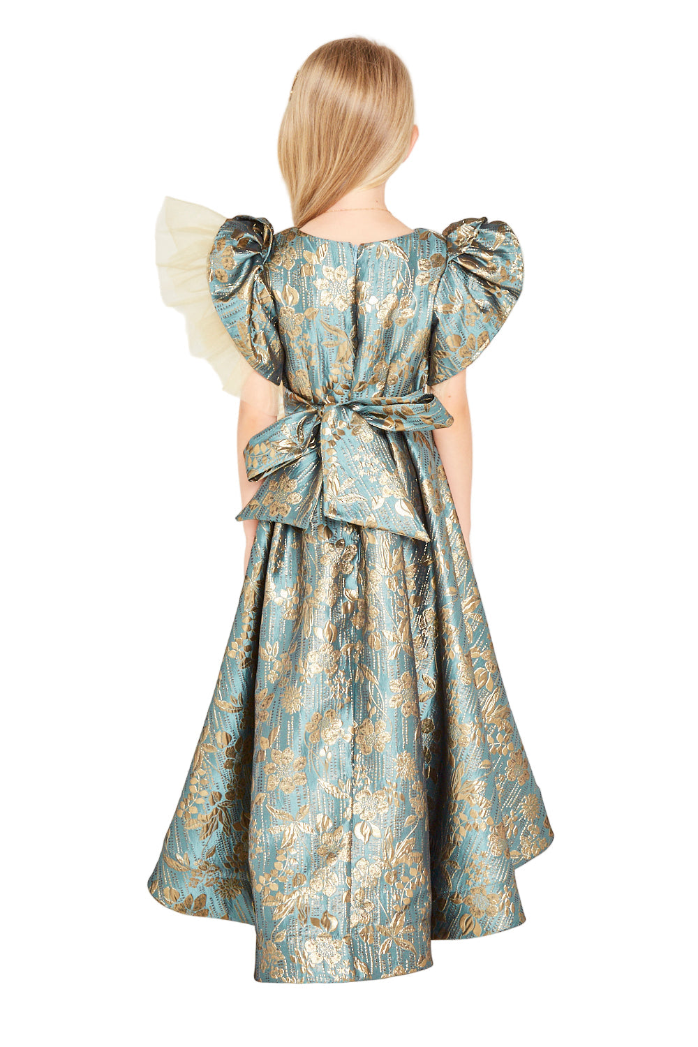 Metallic Floral Jacquard Dress