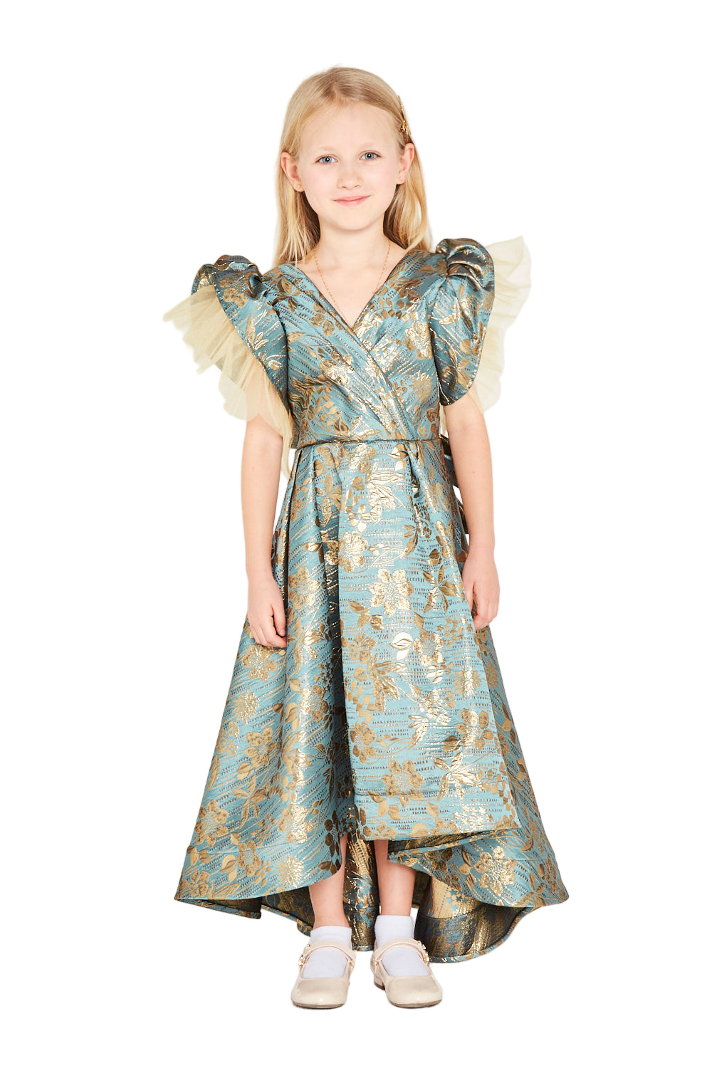 Metallic Floral Jacquard Dress