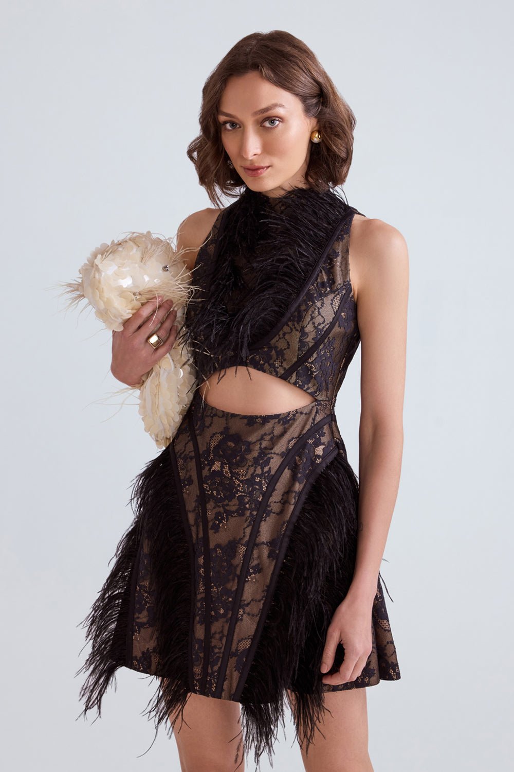 Aliya Lace Flared Mini Dress