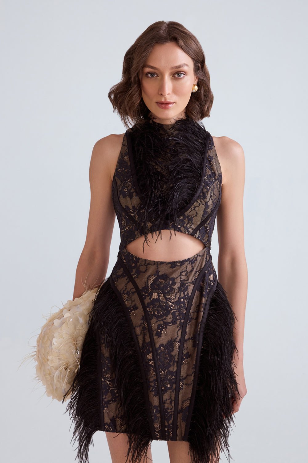 Aliya Lace Flared Mini Dress