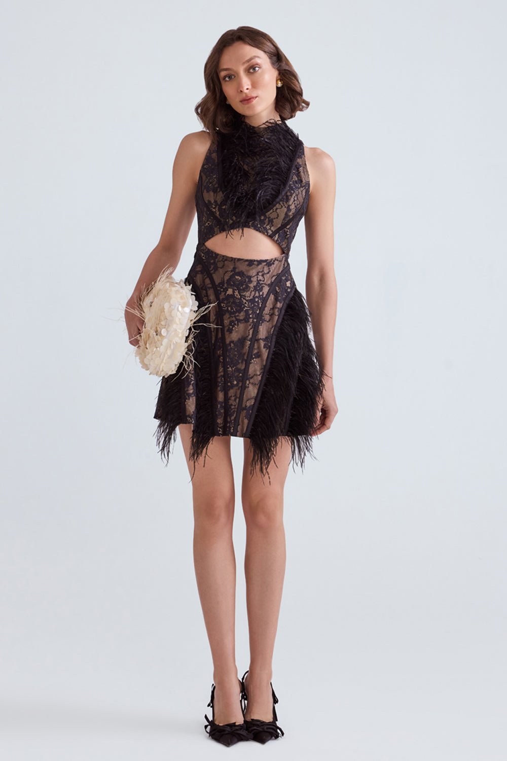Aliya Lace Flared Mini Dress