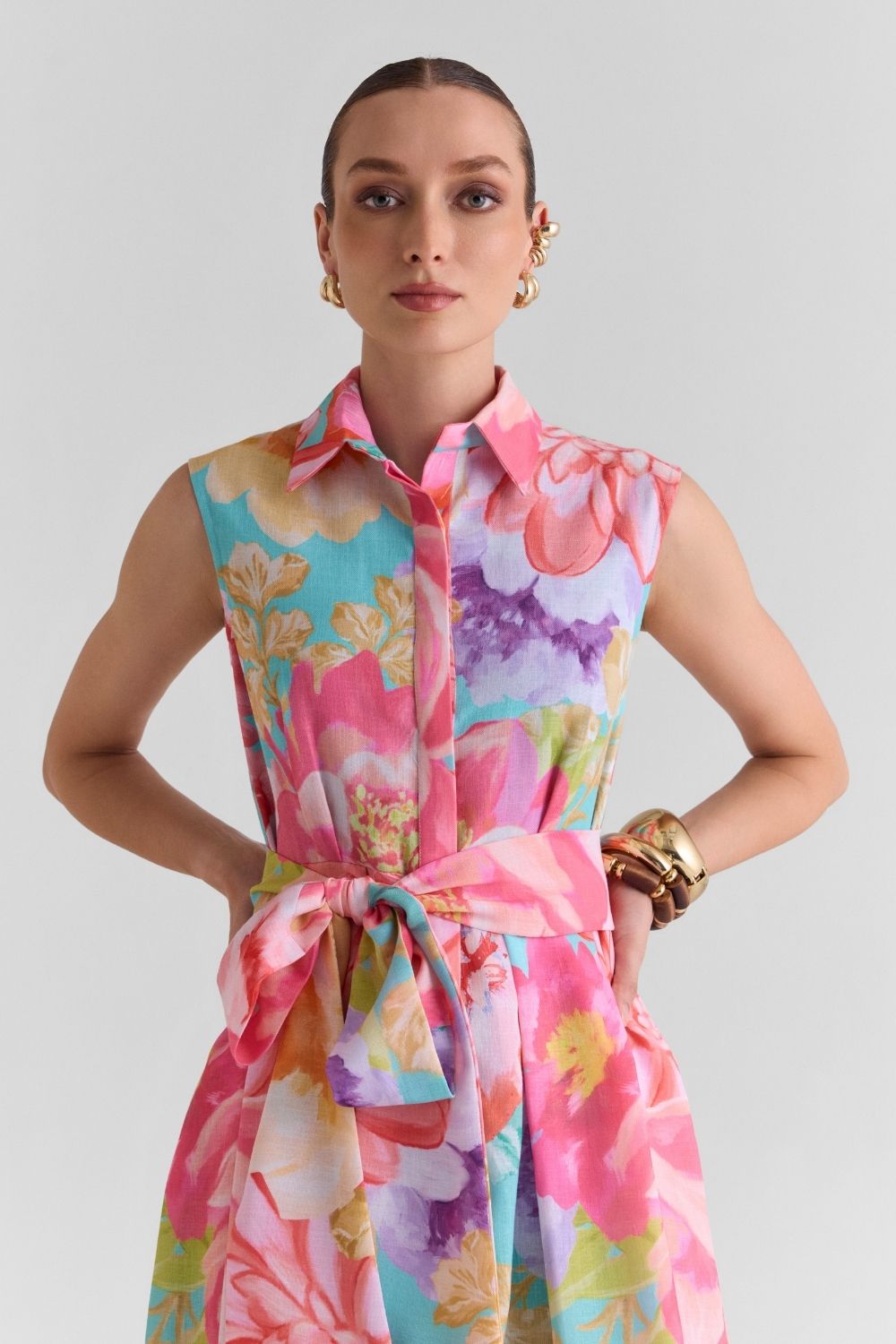 Amour Print Flared Midi Dress