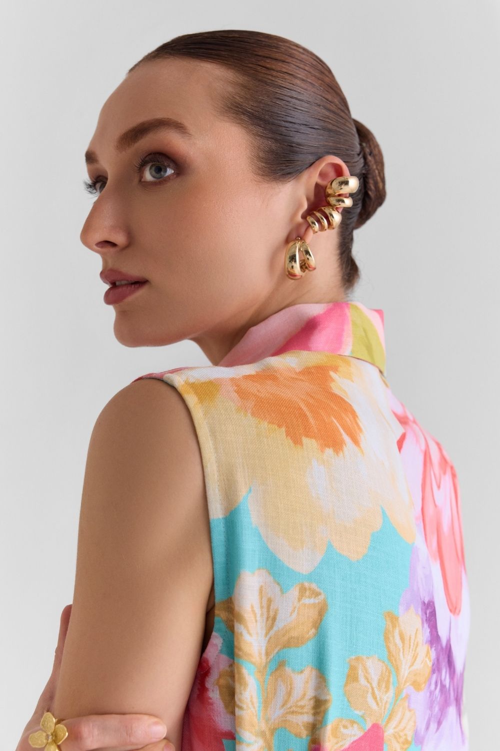 Amour Print Flared Midi Dress