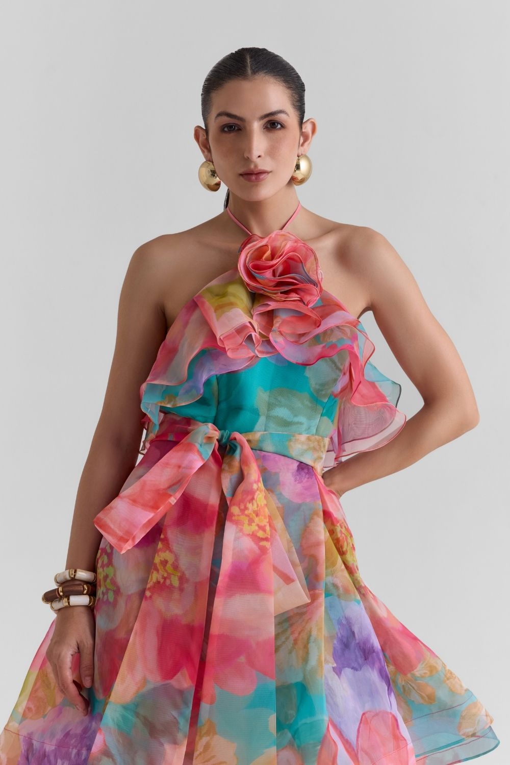 Amour Print Organza Dress