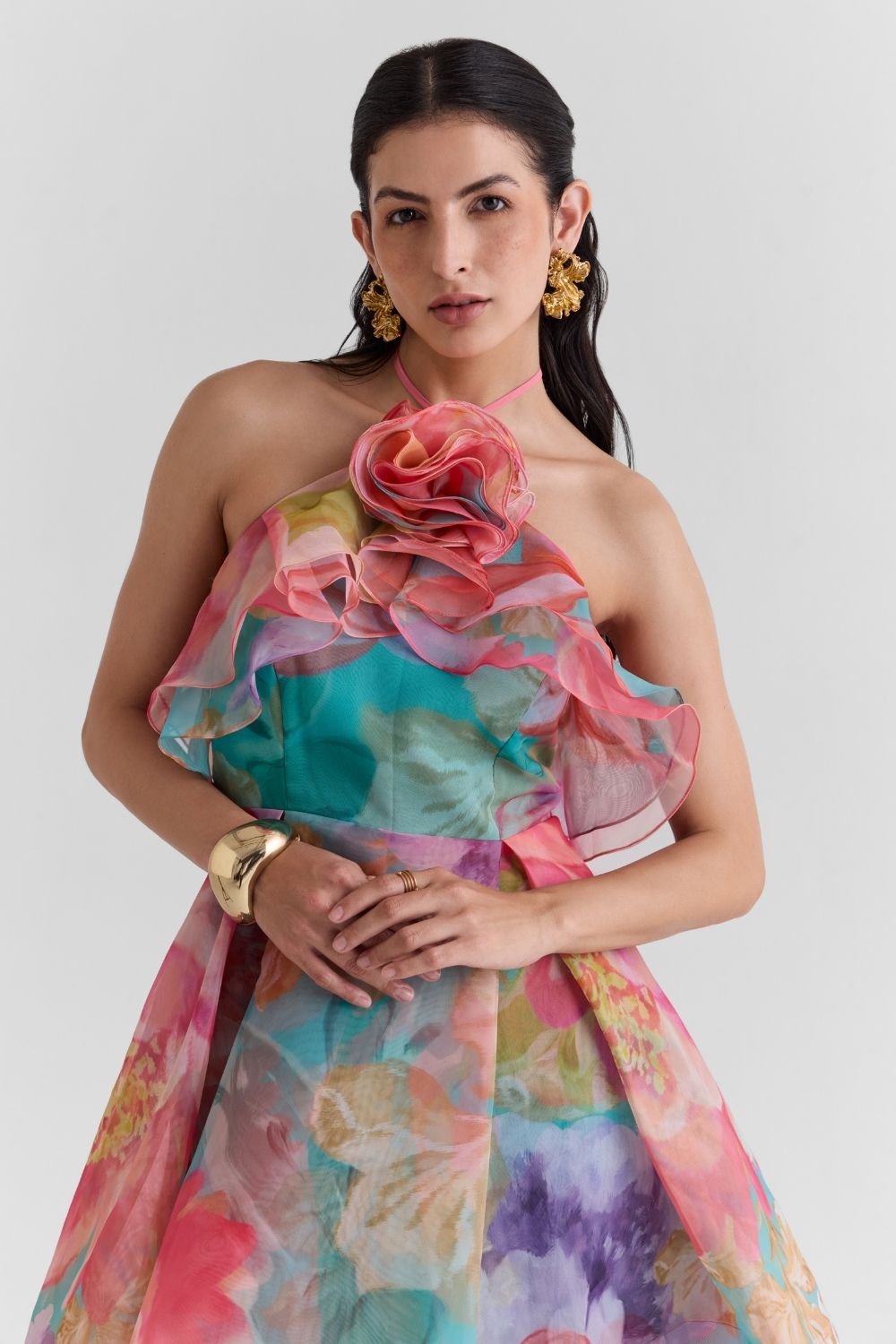 Amour Print Organza Dress