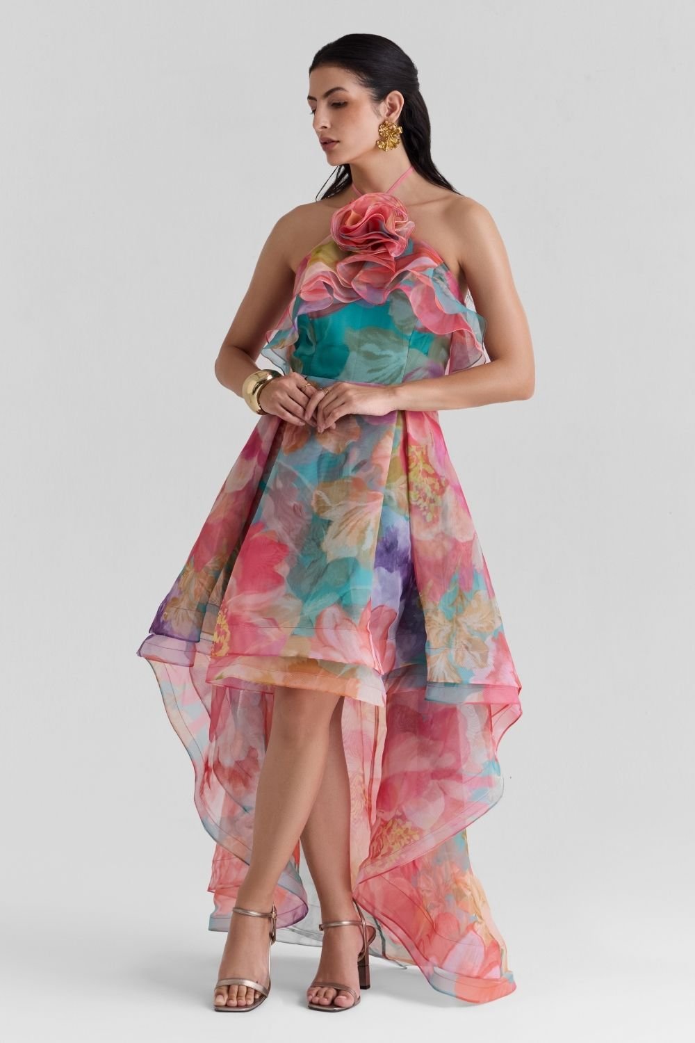 Amour Print Organza Dress