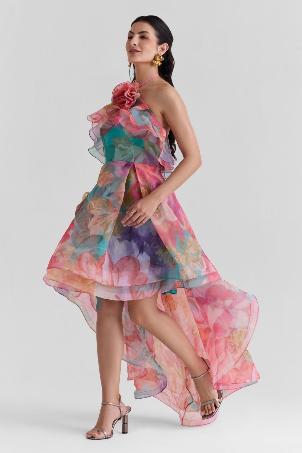 Amour Print Organza Dress