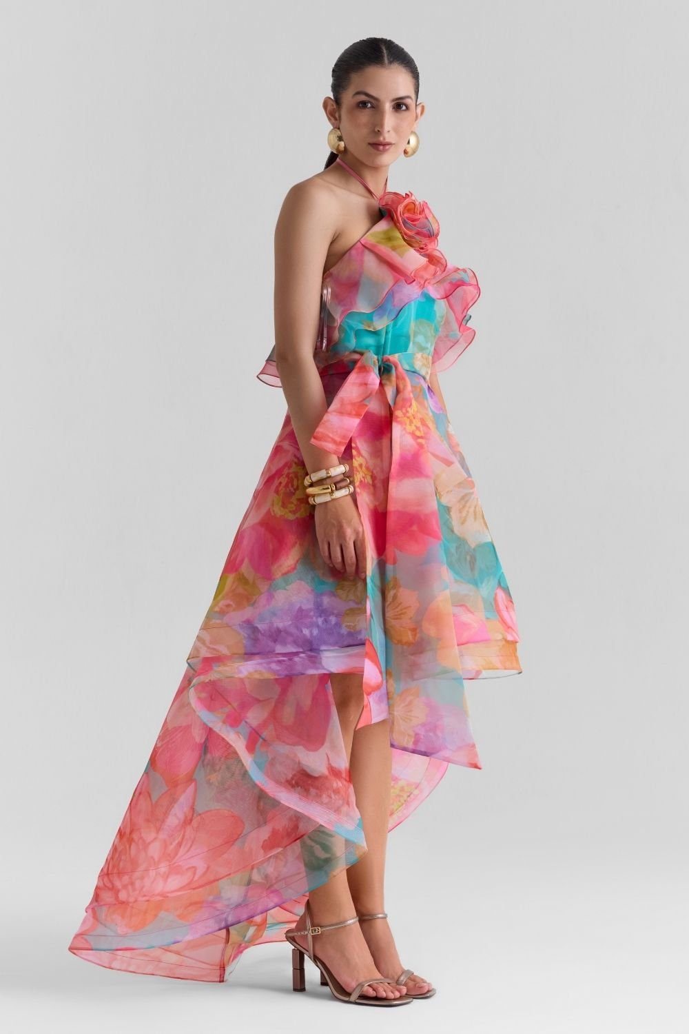 Amour Print Organza Dress