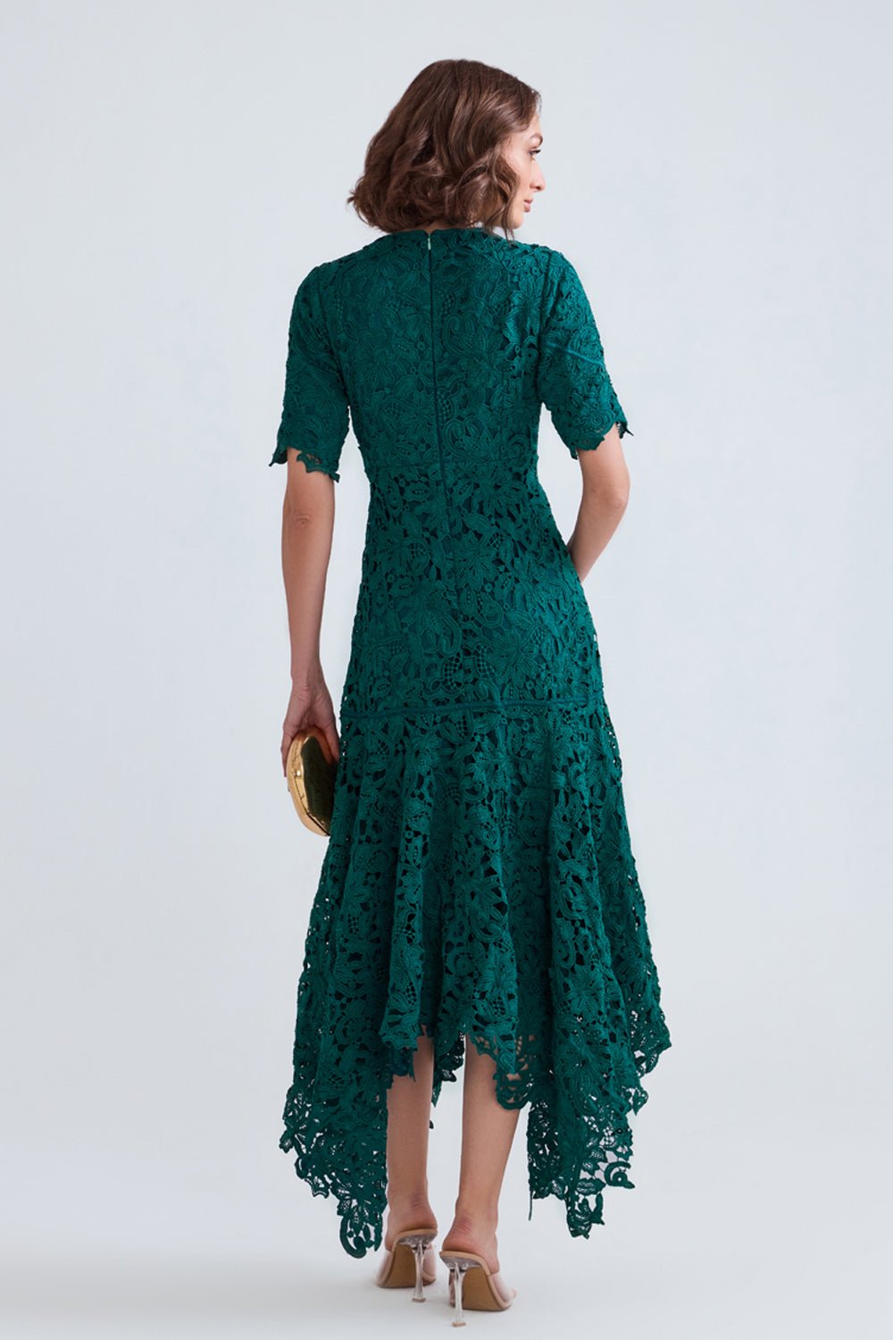 Asra Scalloped Lace Midi