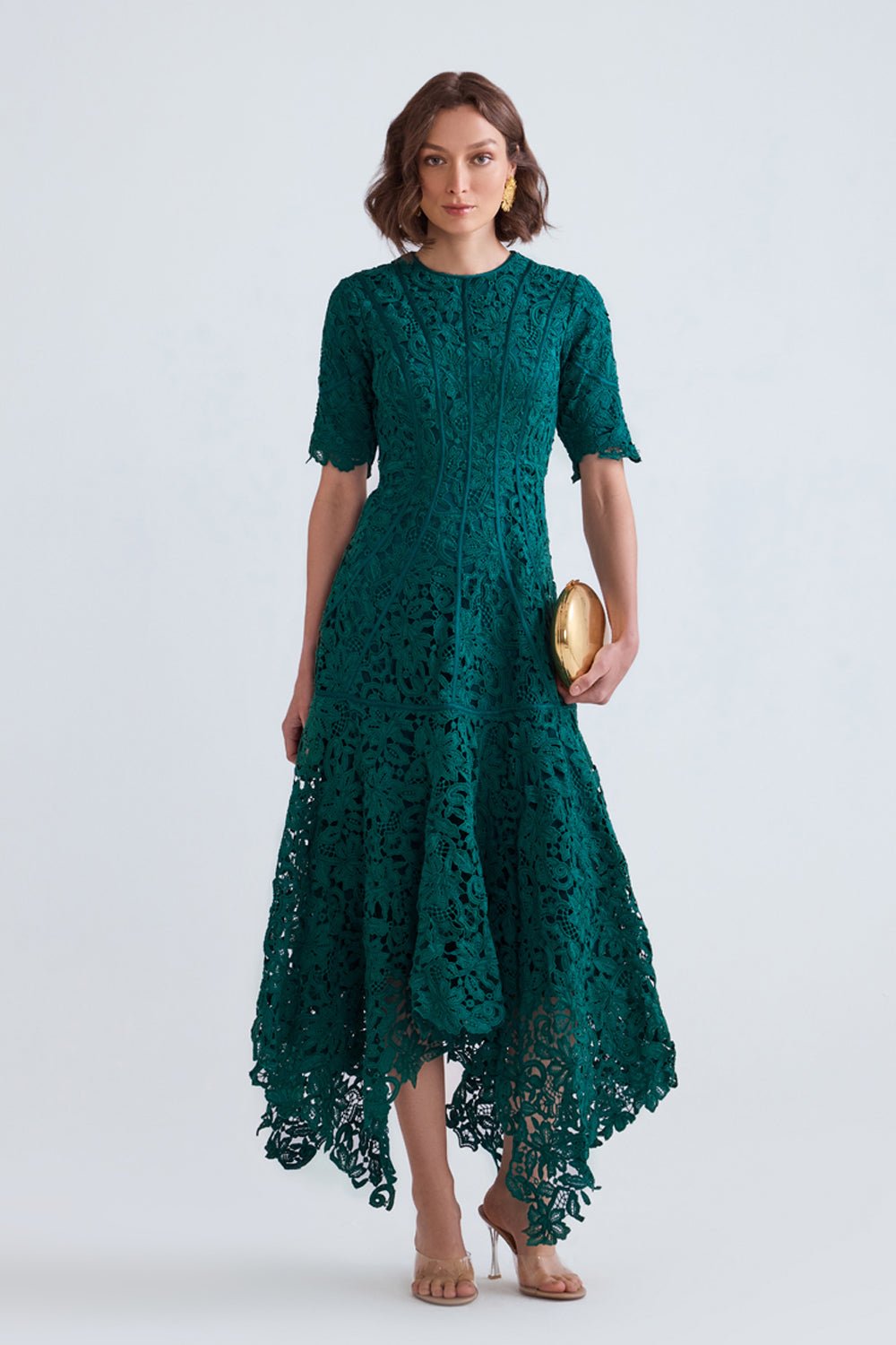 Asra Scalloped Lace Midi