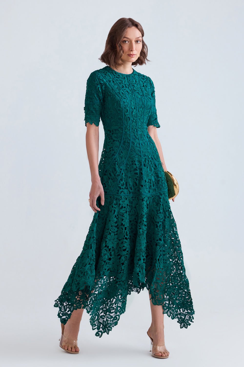 Asra Scalloped Lace Midi