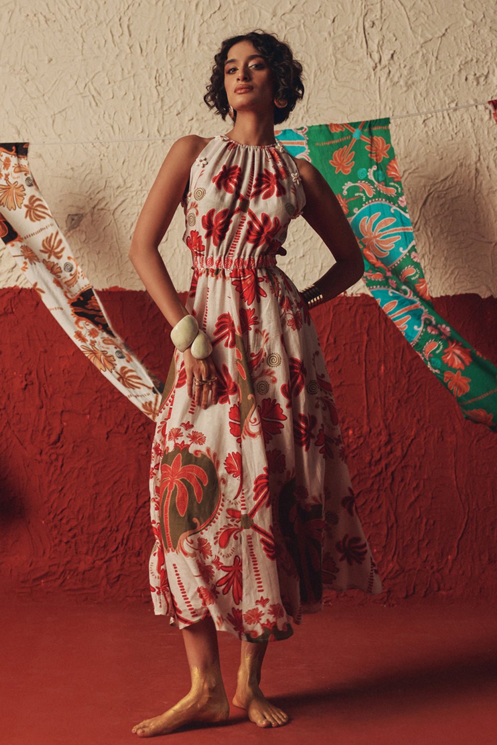 Desert Rhythm Flared Midi Dress