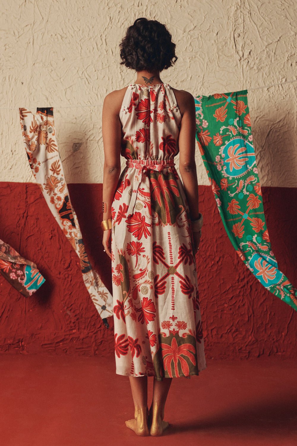 Desert Rhythm Flared Midi Dress