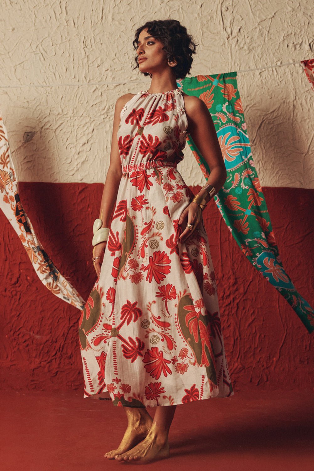 Desert Rhythm Flared Midi Dress