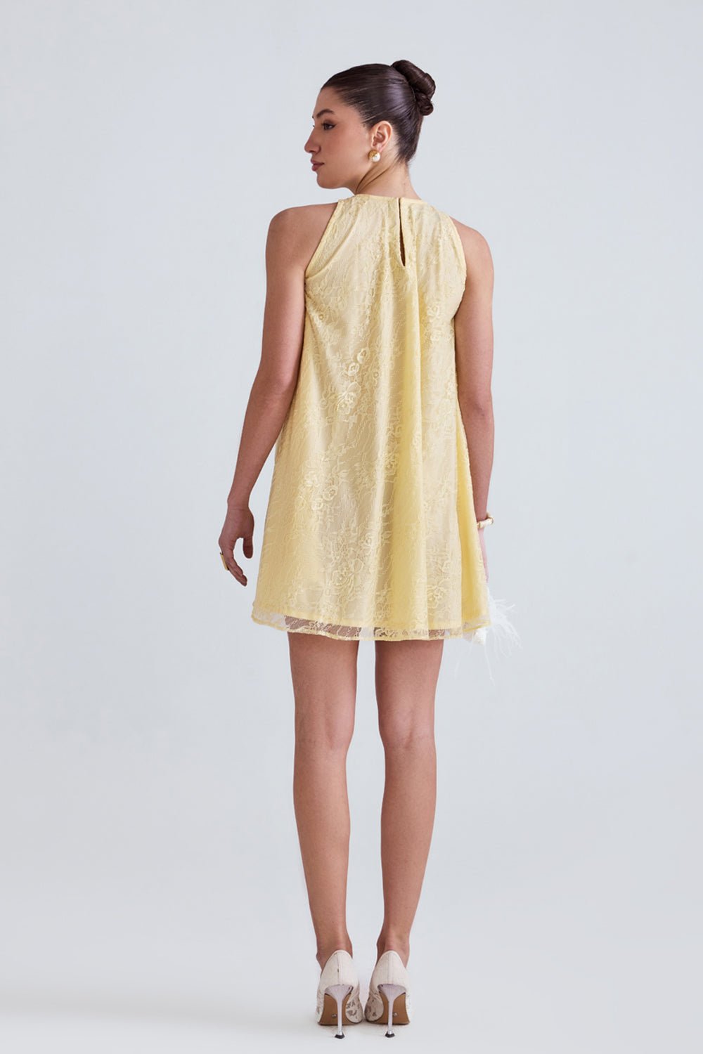 Elsi Lace Flared Mini Dress