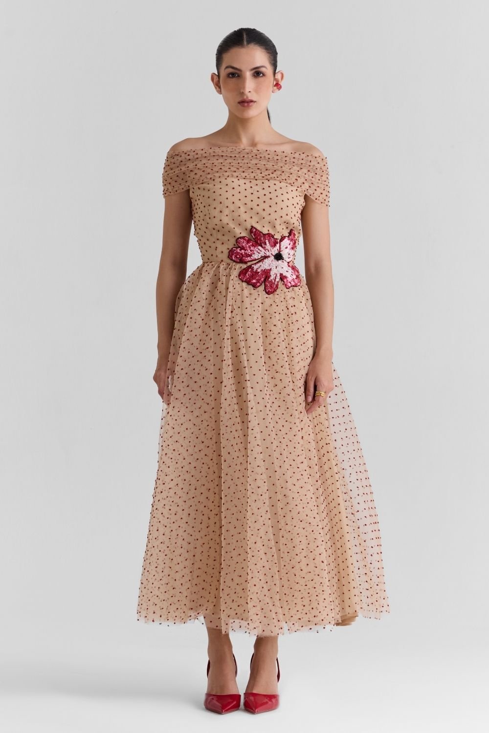 Floria Tulle Embroidered Maxi Dress