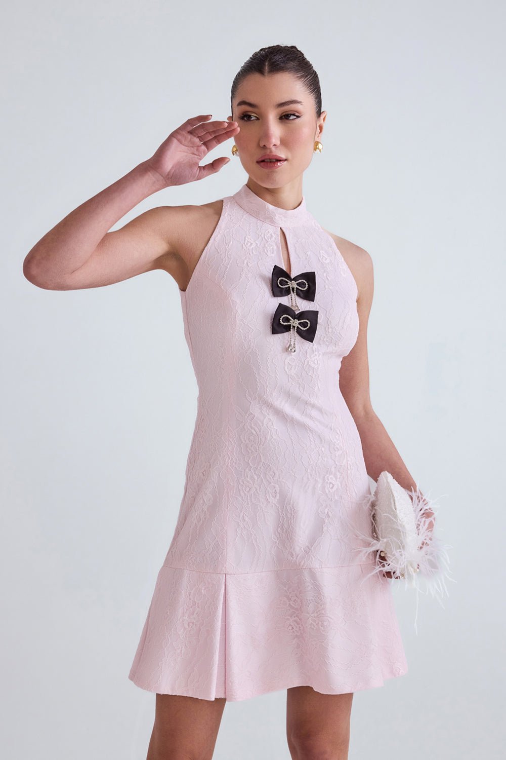 Halo Pink Lace Mini Dress