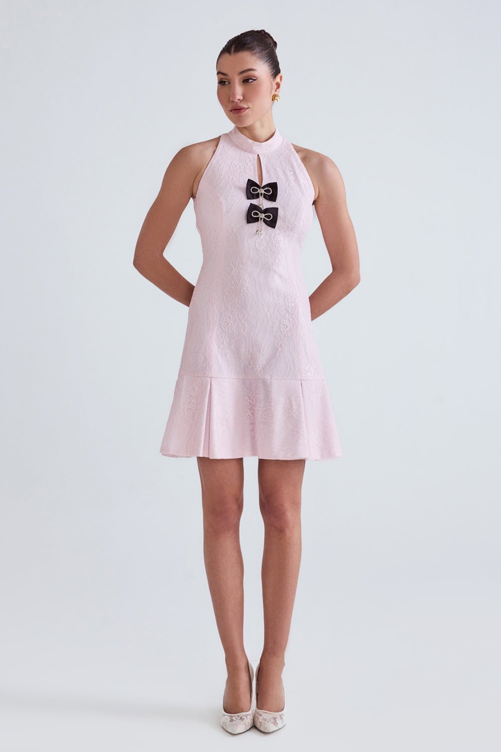 Halo Pink Lace Mini Dress