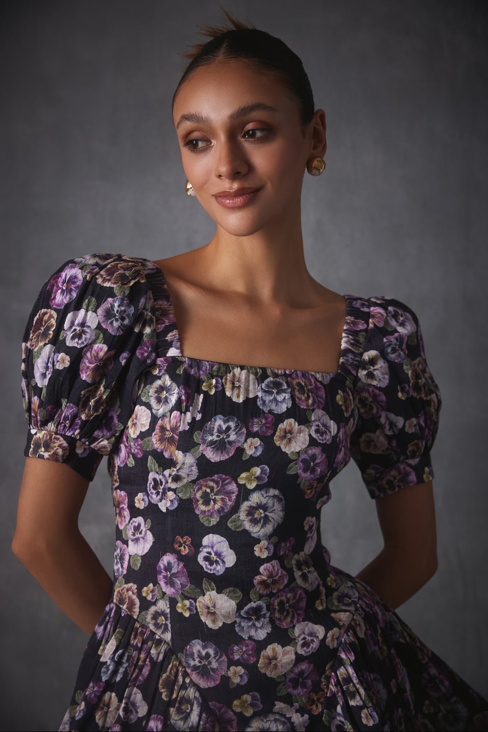 Janice Printed Silk Linen Dress