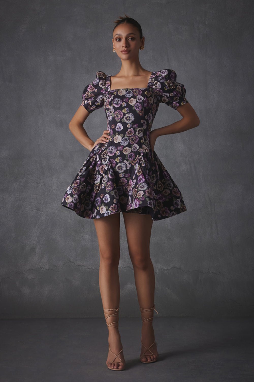 Janice Printed Silk Linen Dress