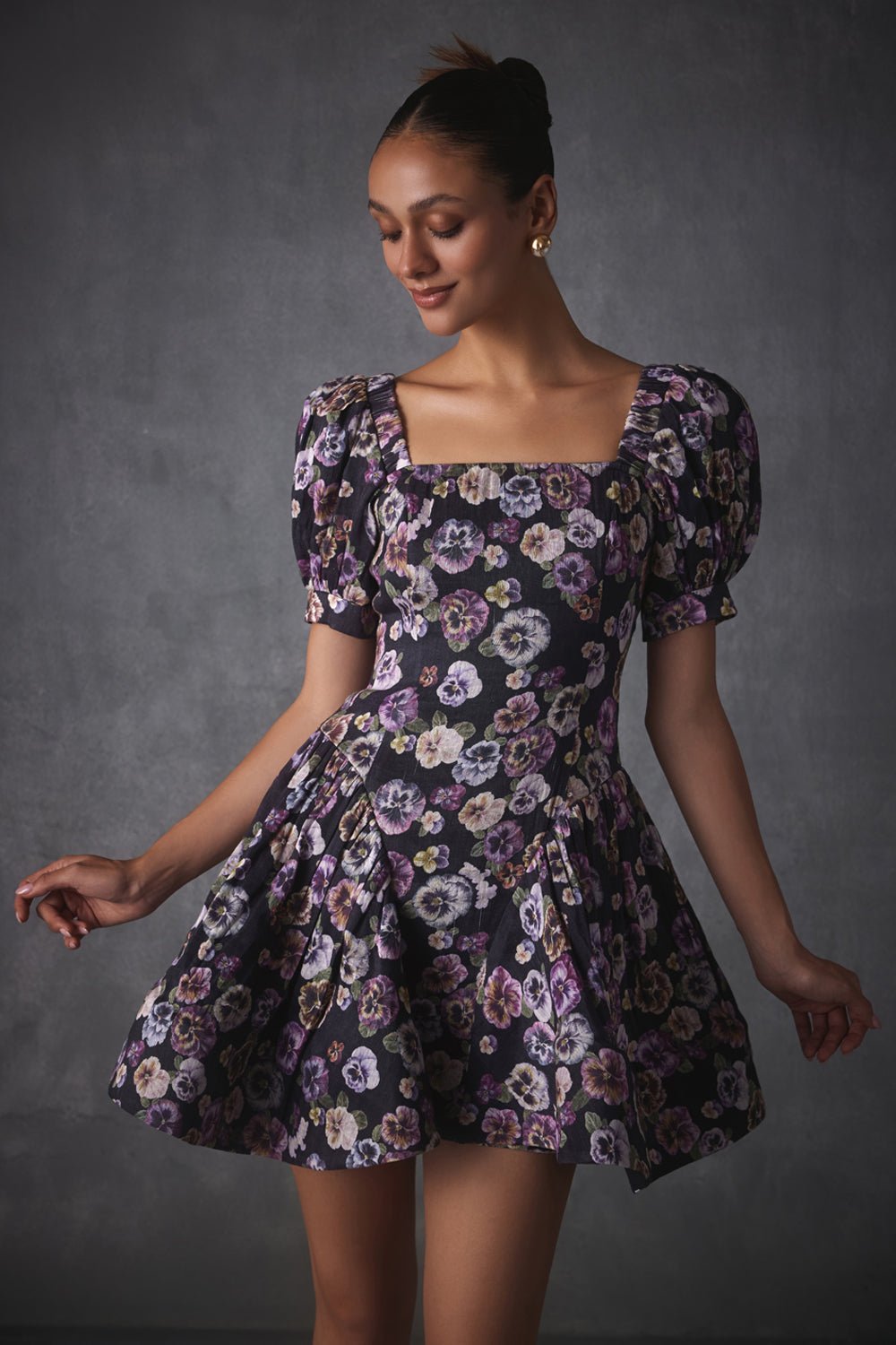 Janice Printed Silk Linen Dress