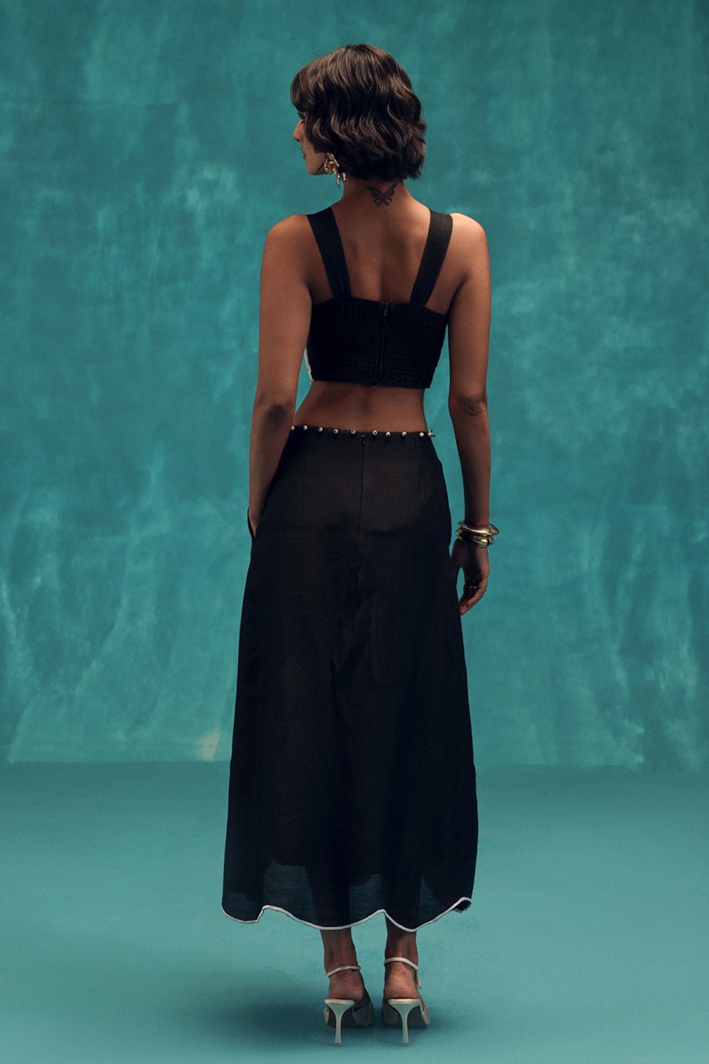 Muse Black Lace Midi Dress