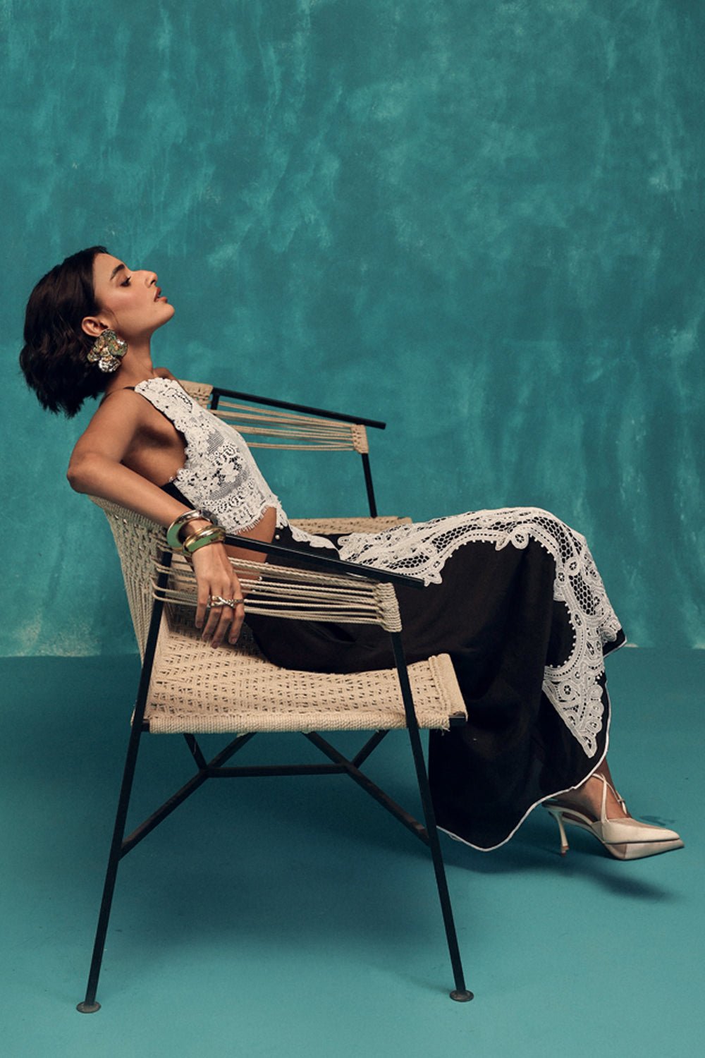 Muse Black Lace Midi Dress