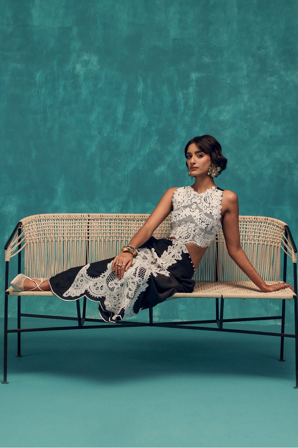 Muse Black Lace Midi Dress