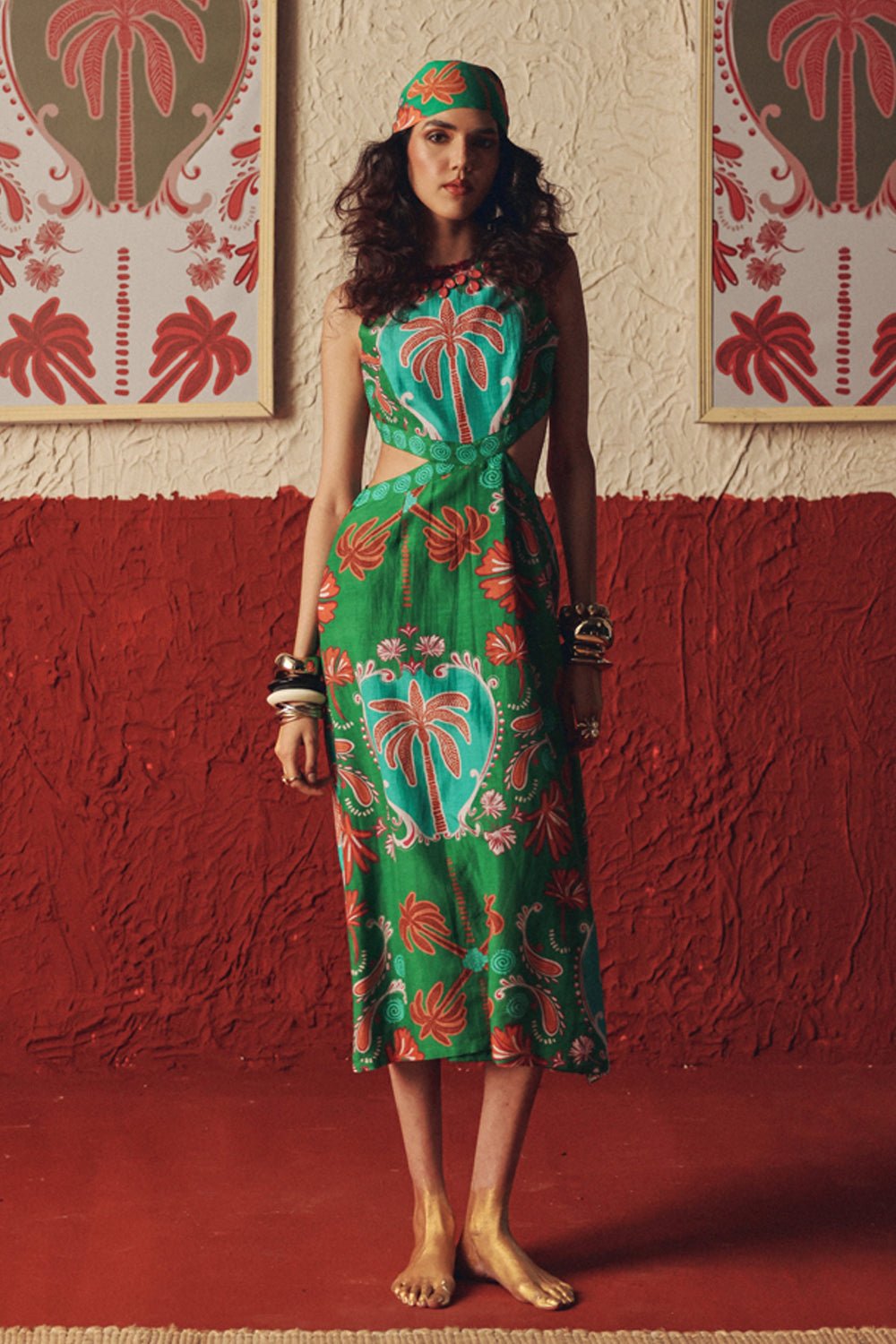 Nomad Bloom Handcrafted Midi Dress