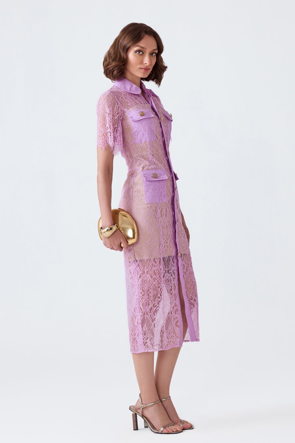 Nyla Lilac Lace Midi