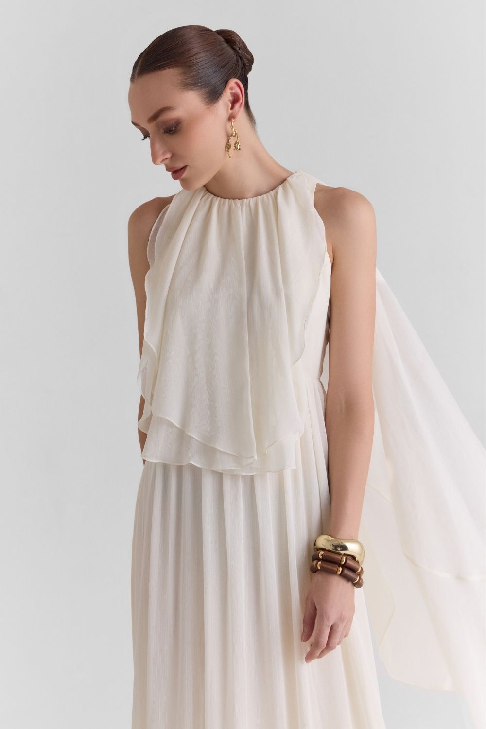 Pearl Ruffled Maxi Dress