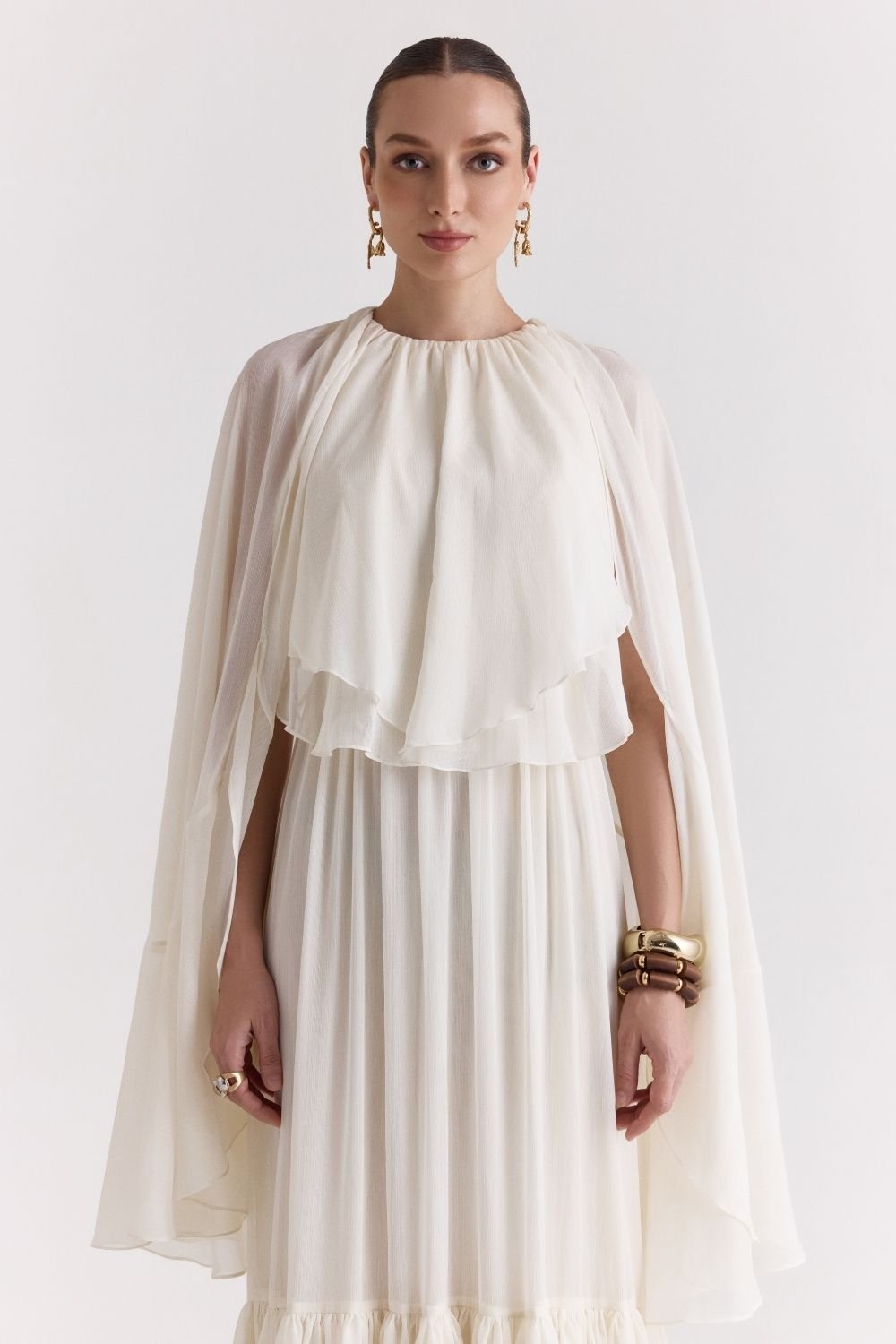 Pearl Ruffled Maxi Dress