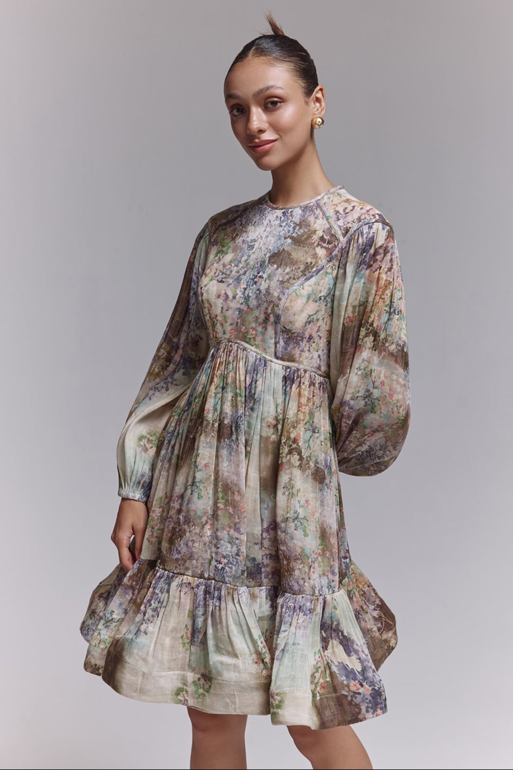 Quinn Printed Silk Linen Dress