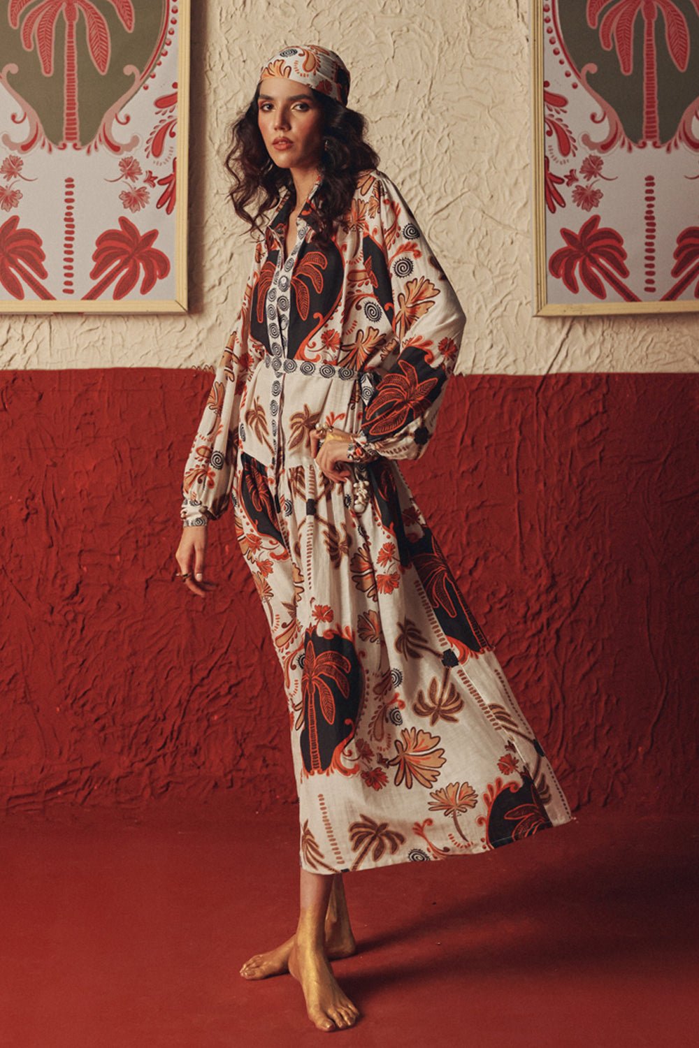 Sandswept Flared Midi Dress