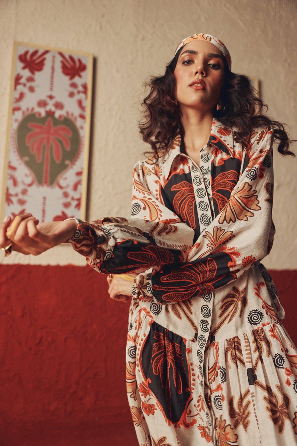 Sandswept Flared Midi Dress