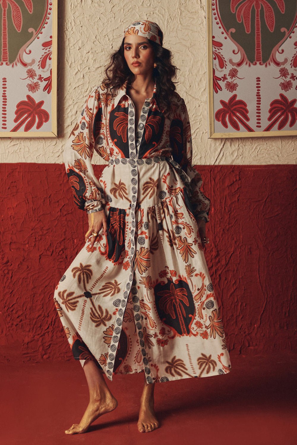 Sandswept Flared Midi Dress