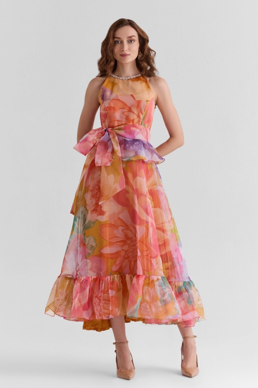 Serena Organza Ruffled Dress