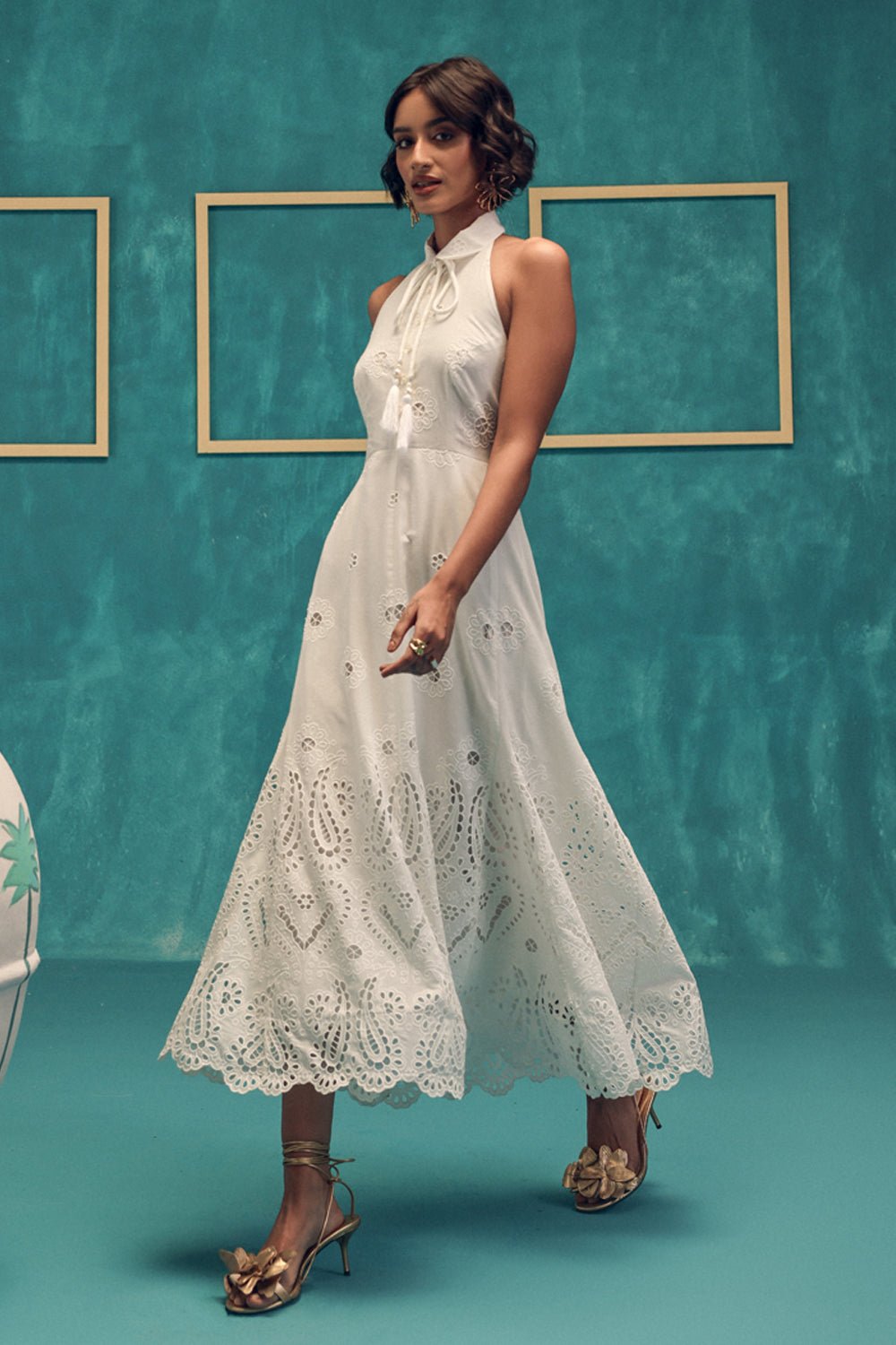 Sierra Cutwork Midi Dress