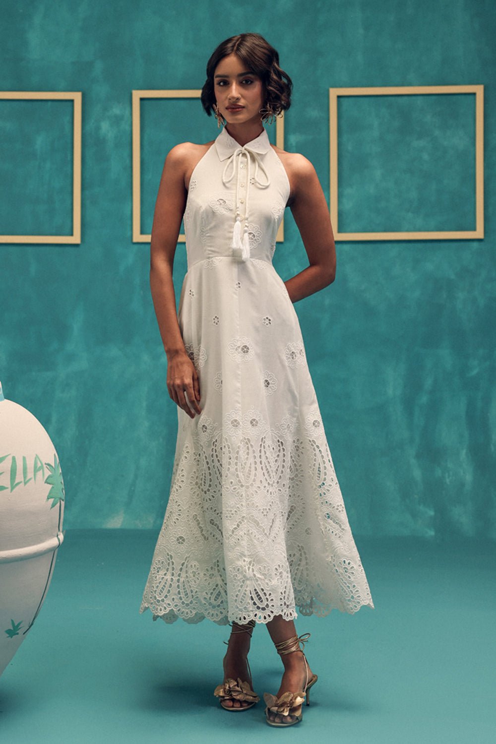 Sierra Cutwork Midi Dress