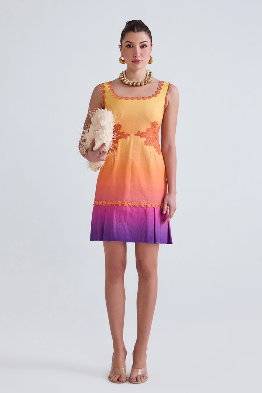 Sunset Ombre Linen Mini Dress