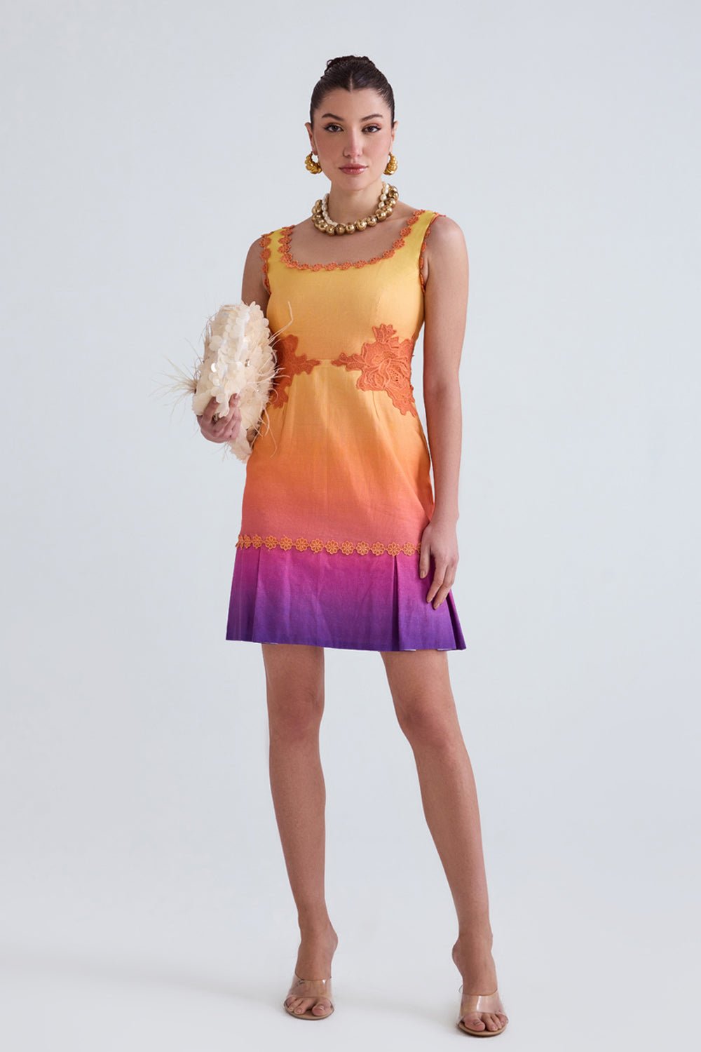Sunset Ombre Linen Mini Dress