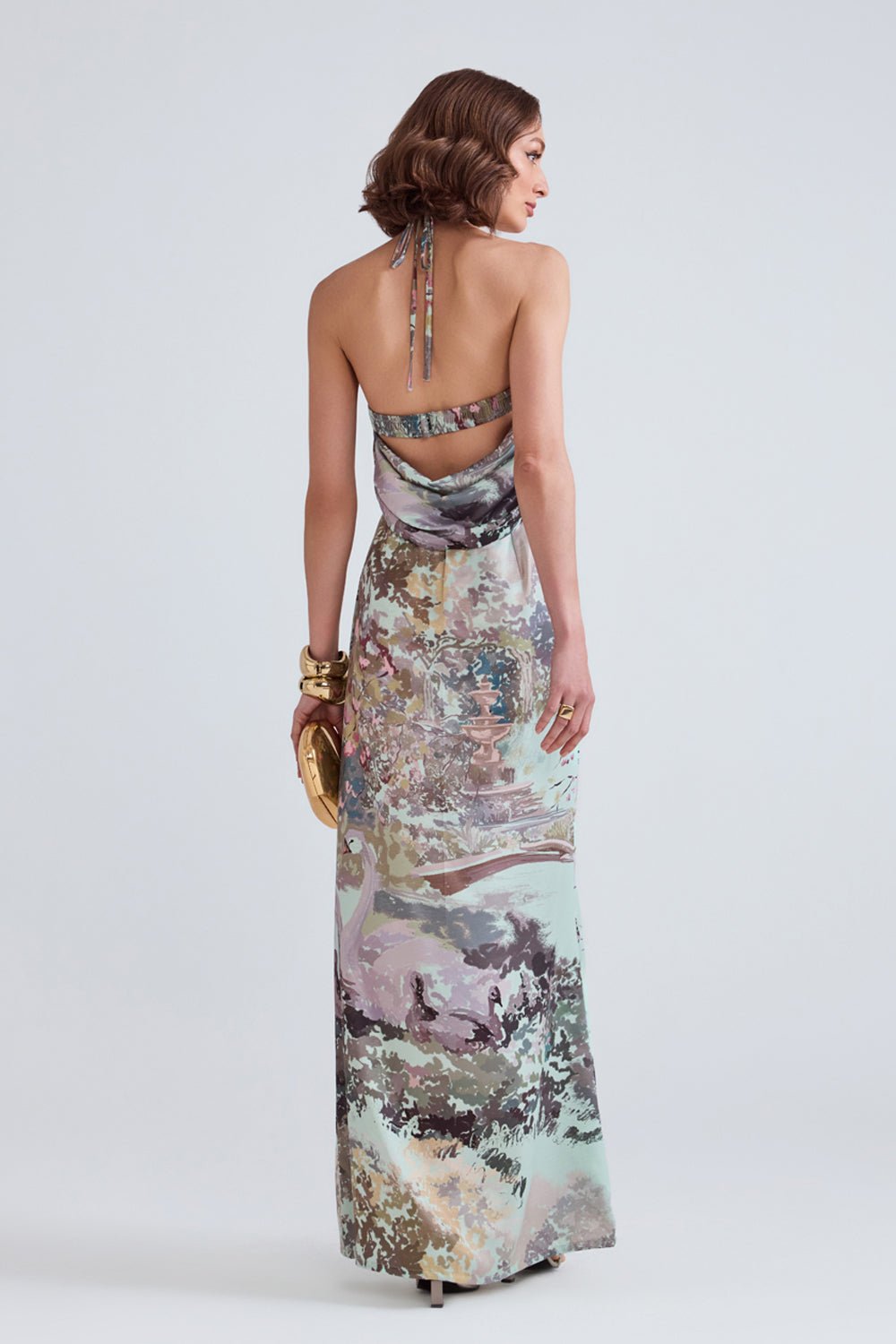 Swan Green Satin Maxi Dress