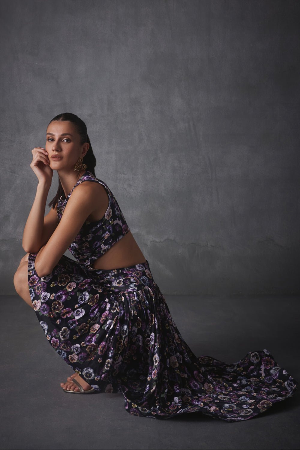 Tess Printed Satin Dress