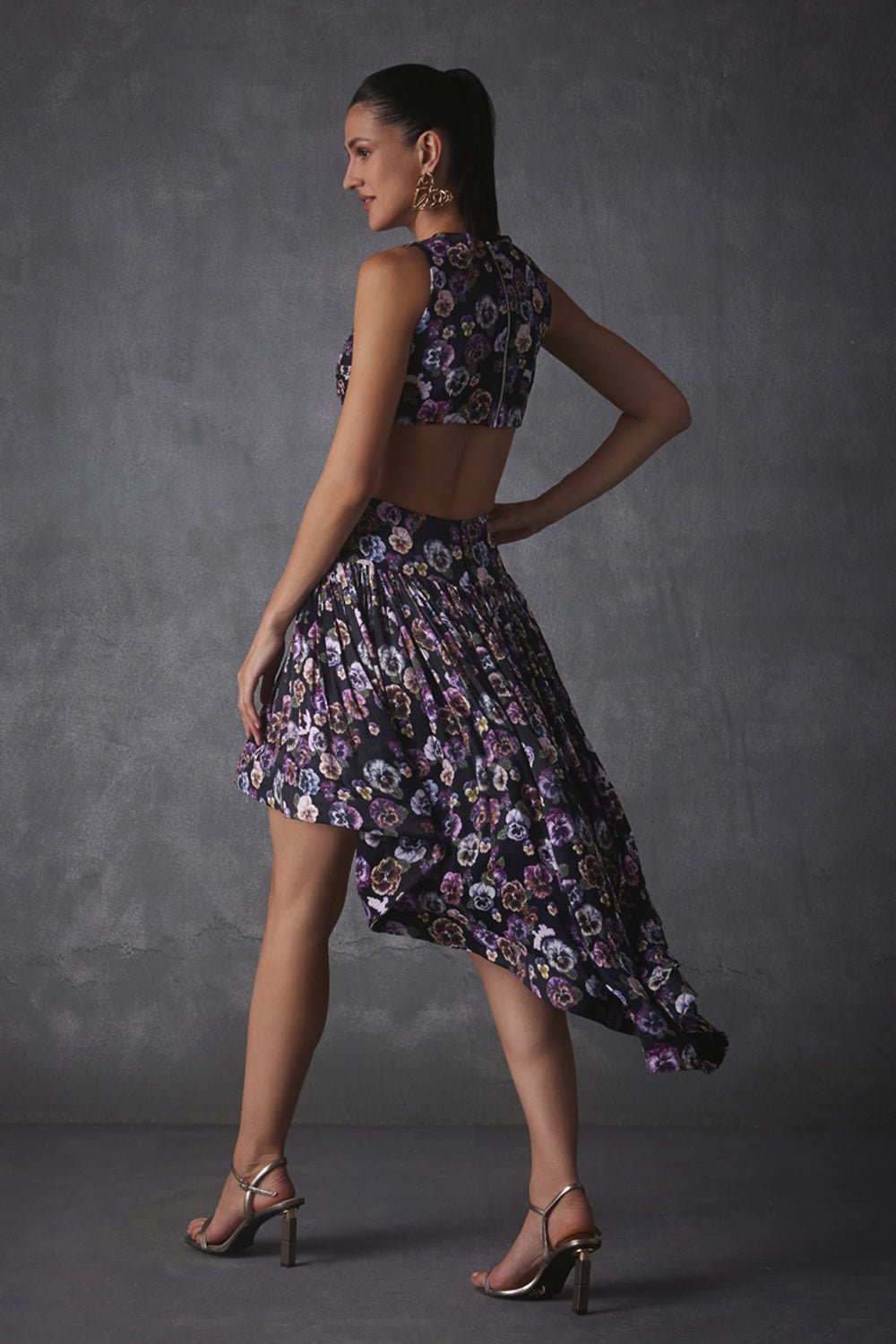 Tess Printed Satin Dress