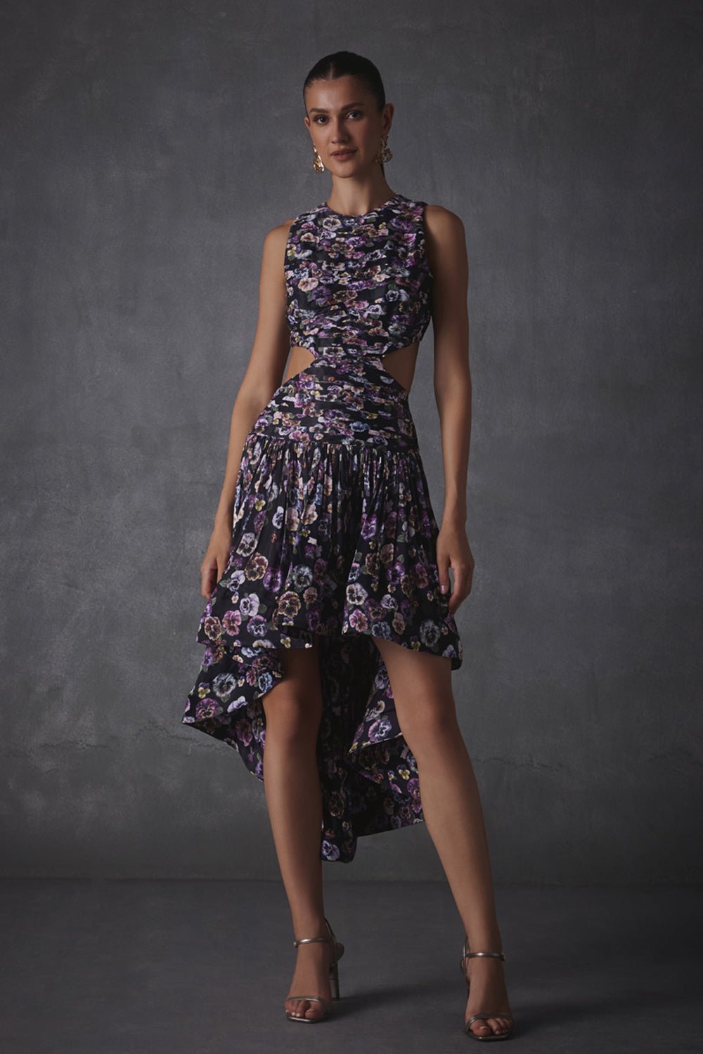 Tess Printed Satin Dress