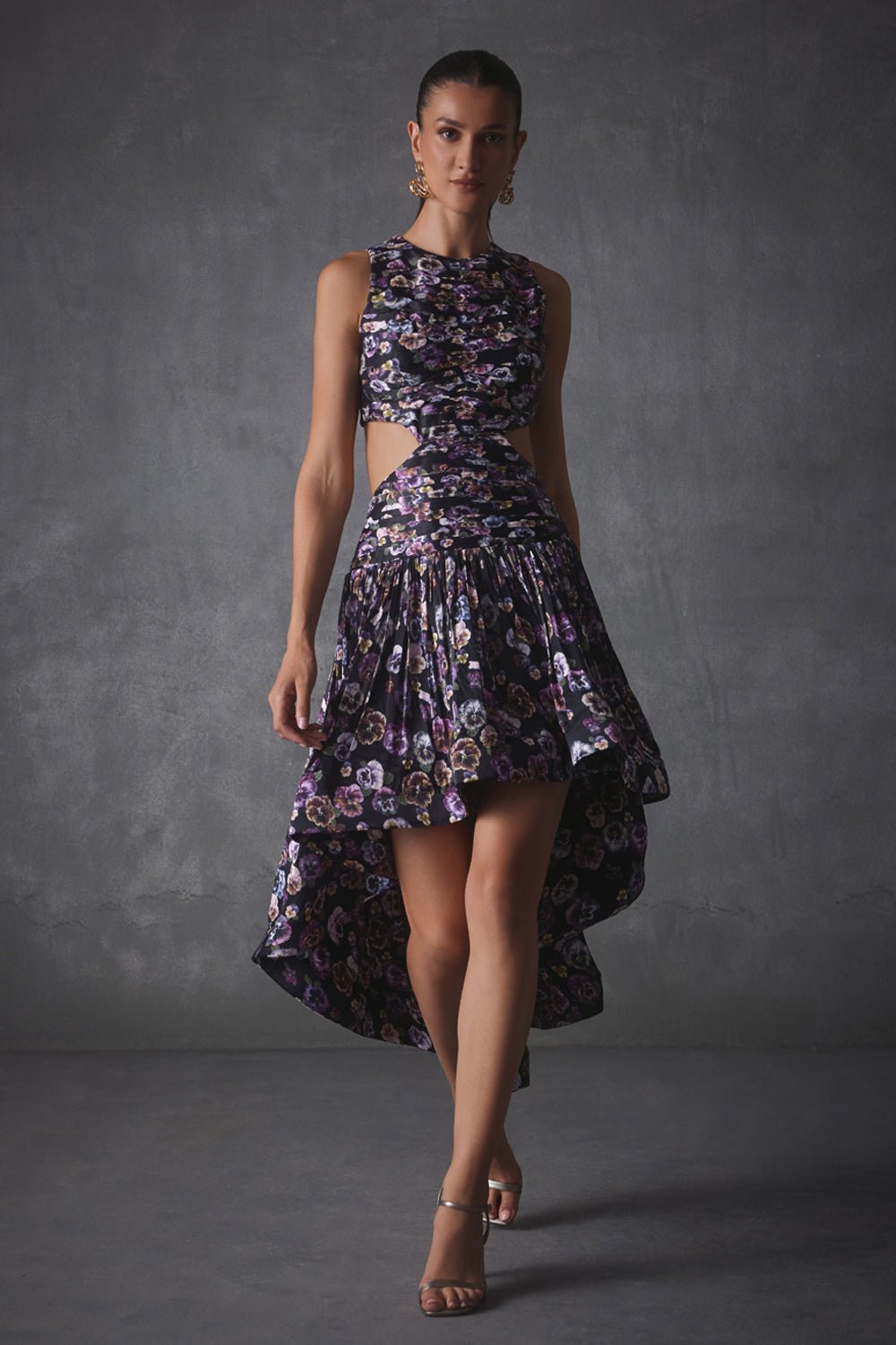 Tess Printed Satin Dress