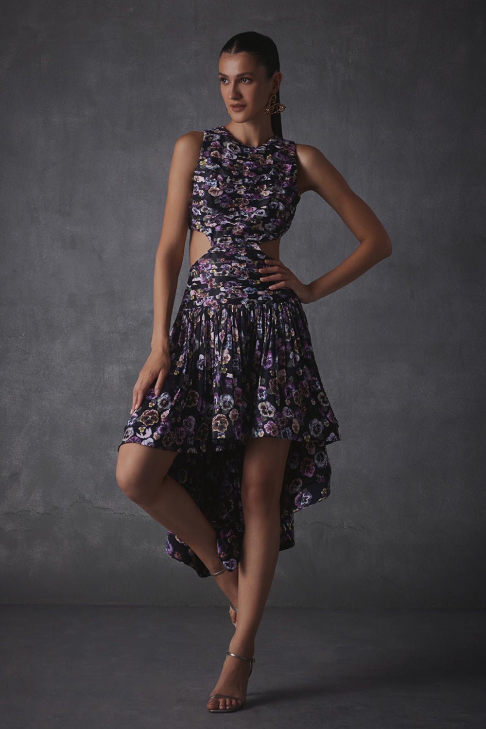 Tess Printed Satin Dress