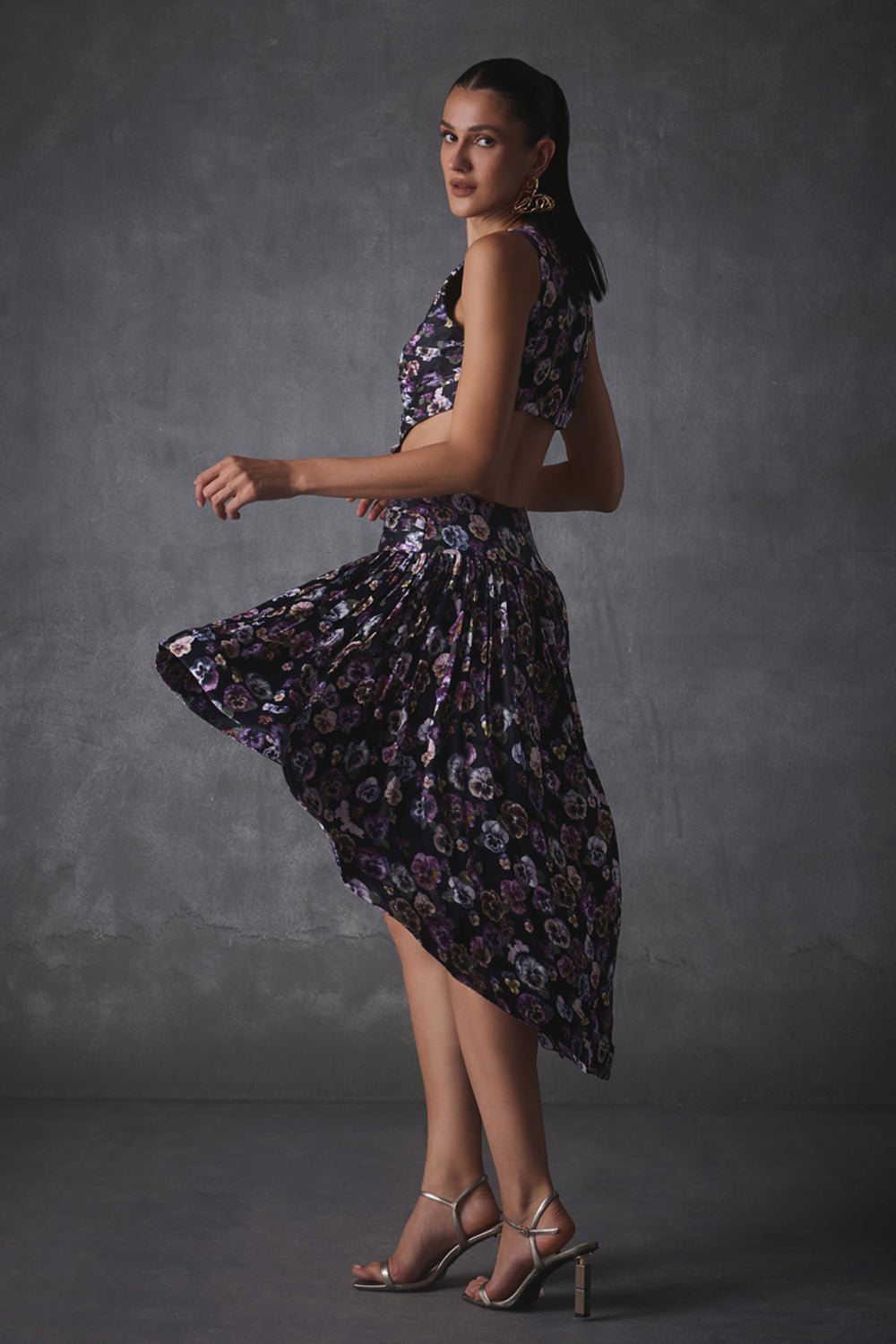 Tess Printed Satin Dress