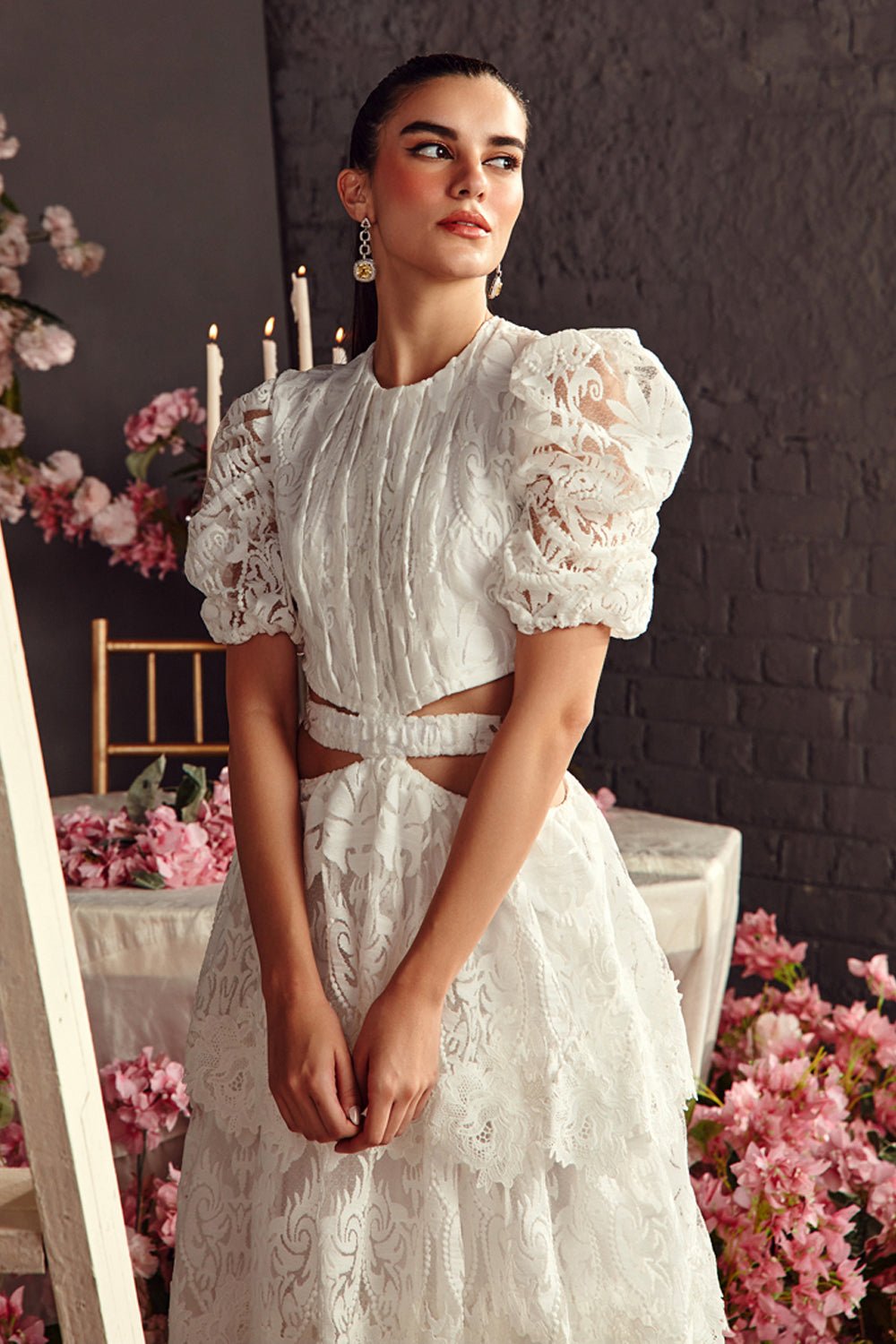 Textured Organza Midi Dress